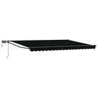 Manual awning with LEDs Black 4 × 3 m