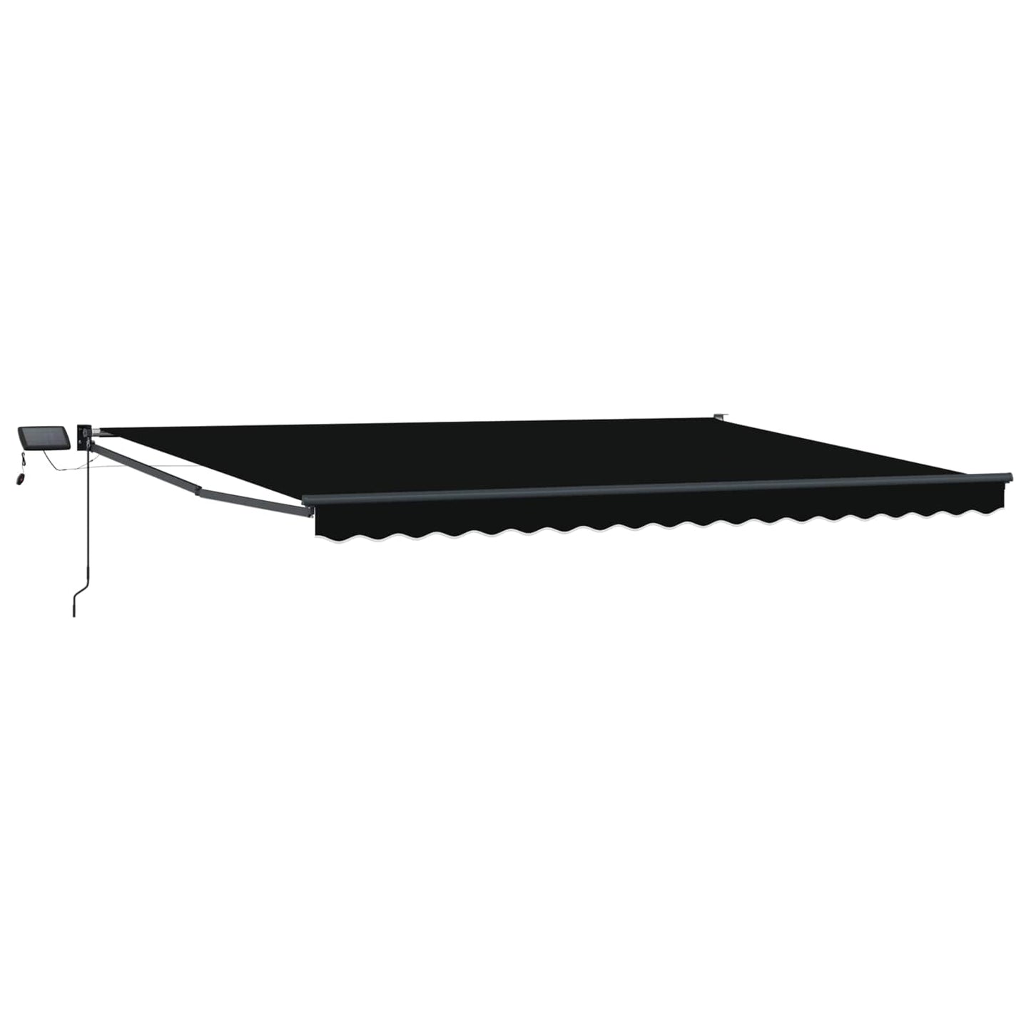 Handbediende luifel met LED's Zwart 4 × 3 m