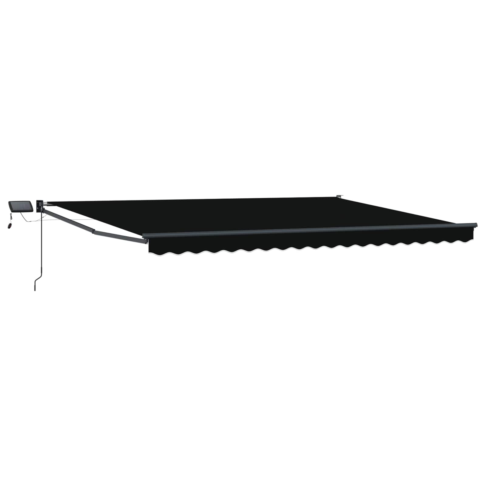 Handbediende luifel met LED's Zwart 4 × 3 m