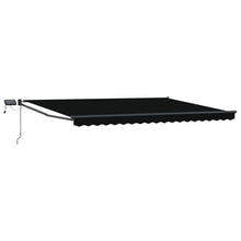 Handbediende luifel met LED's Zwart 4 × 3 m