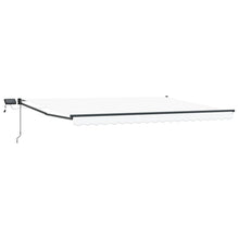 Handbediende luifel met LED's Wit 4 × 3 m