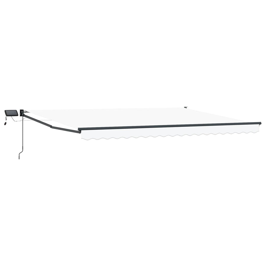 Handbediende luifel met LED's Wit 4 × 3 m