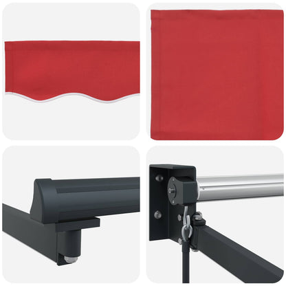 Handbediende luifel met LED's Rood 4 × 3 m