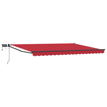 Handbediende luifel met LED's Rood 4 × 3 m