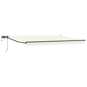 Luifel handbediend met LED 4,5 x 3 m crème