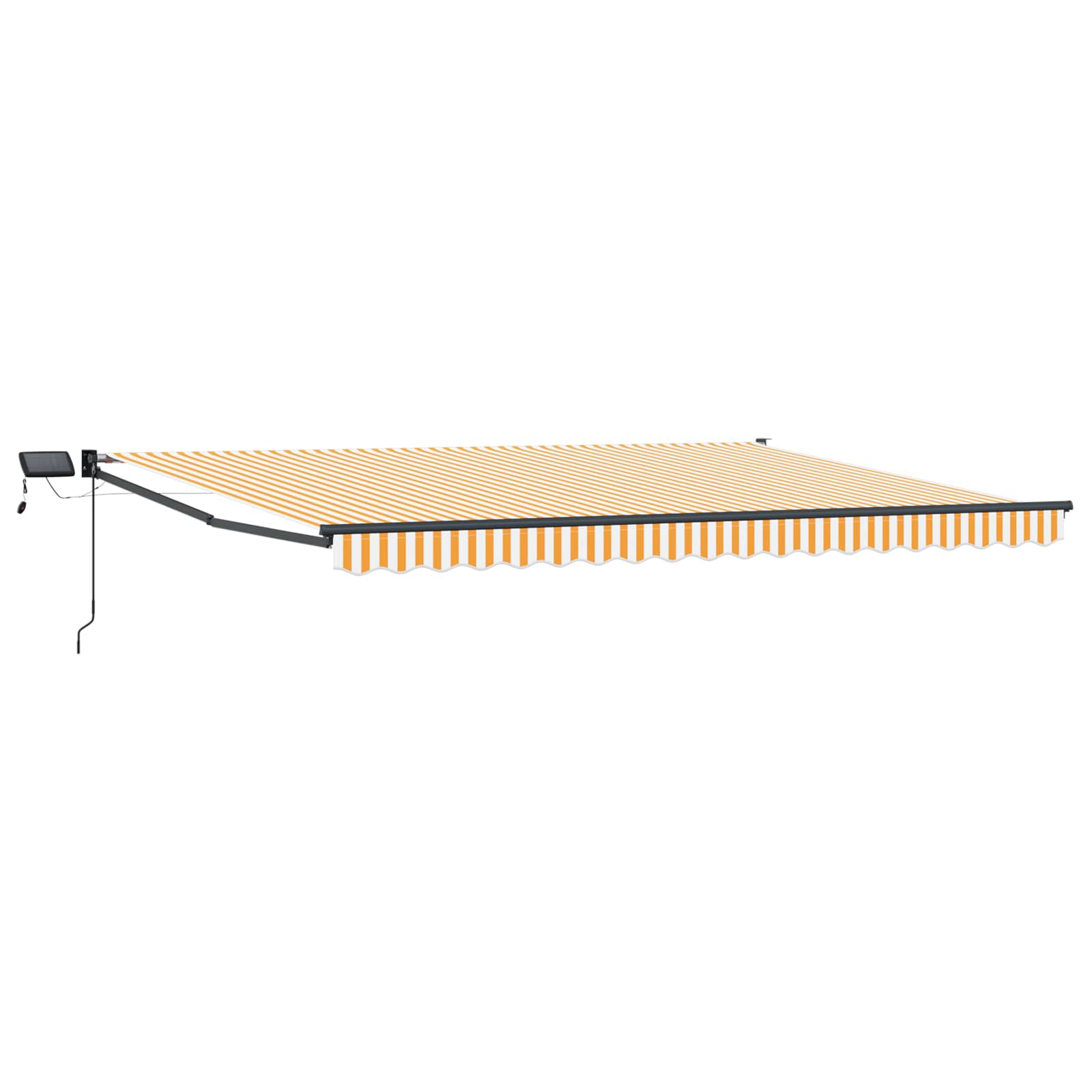Handbediende luifel met LED's Oranje en Wit 4,5 × 3 m