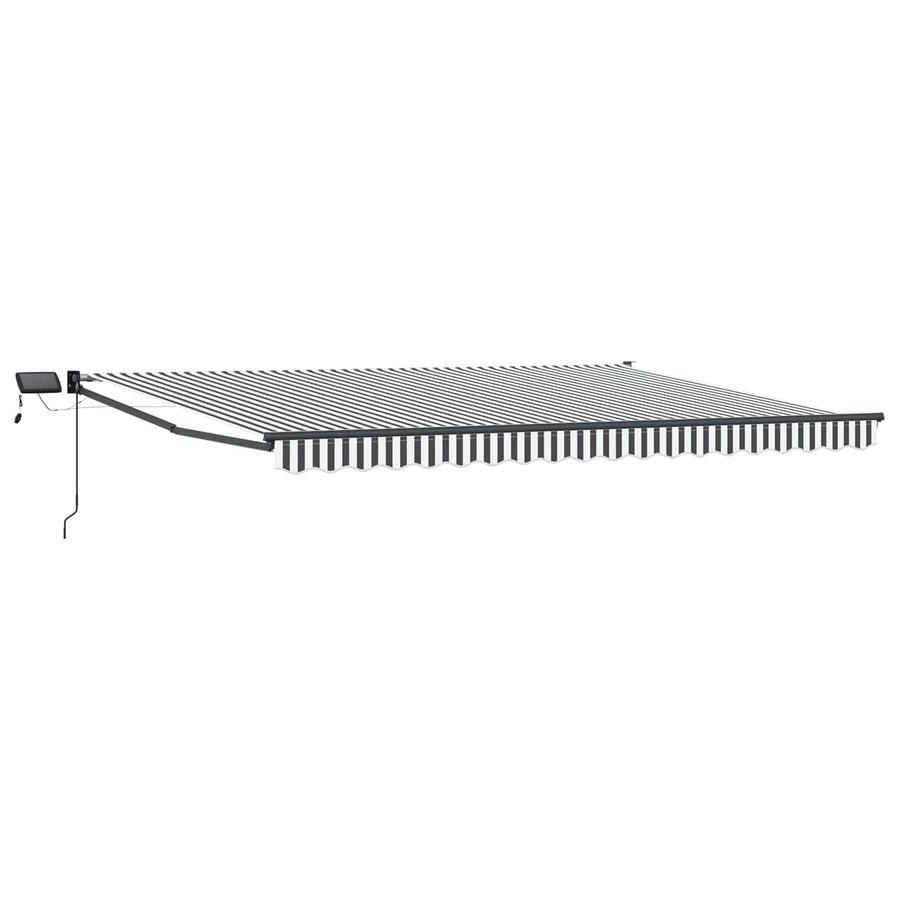 Handbediende luifel met LED's Antraciet en Wit 4,5 × 3 m