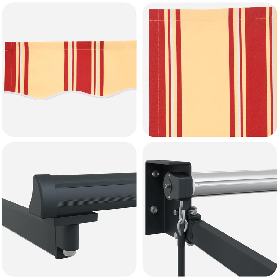 Handbediende luifel met LED's Multikleur 4,5 × 3 m