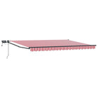 Manual awning with LEDs Red and White 4.5 × 3 m