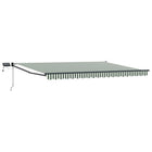 Manual awning with LEDs Green, White, Anthracite 4.5 × 3 m