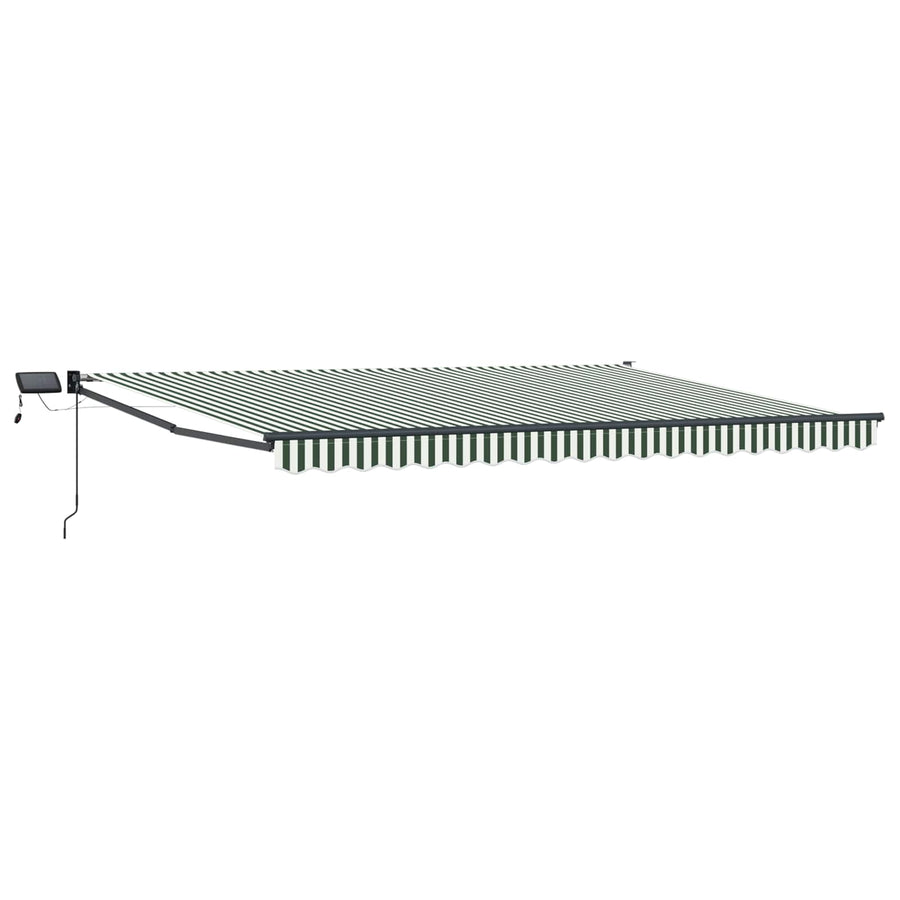 Handbediende luifel met LED's Groen, Wit, Anthraciet 4,5 × 3 m