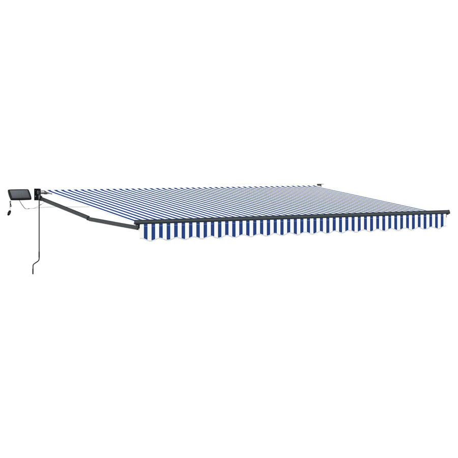 Handbediende luifel met LED's Blauw en Wit 5 x 3 m