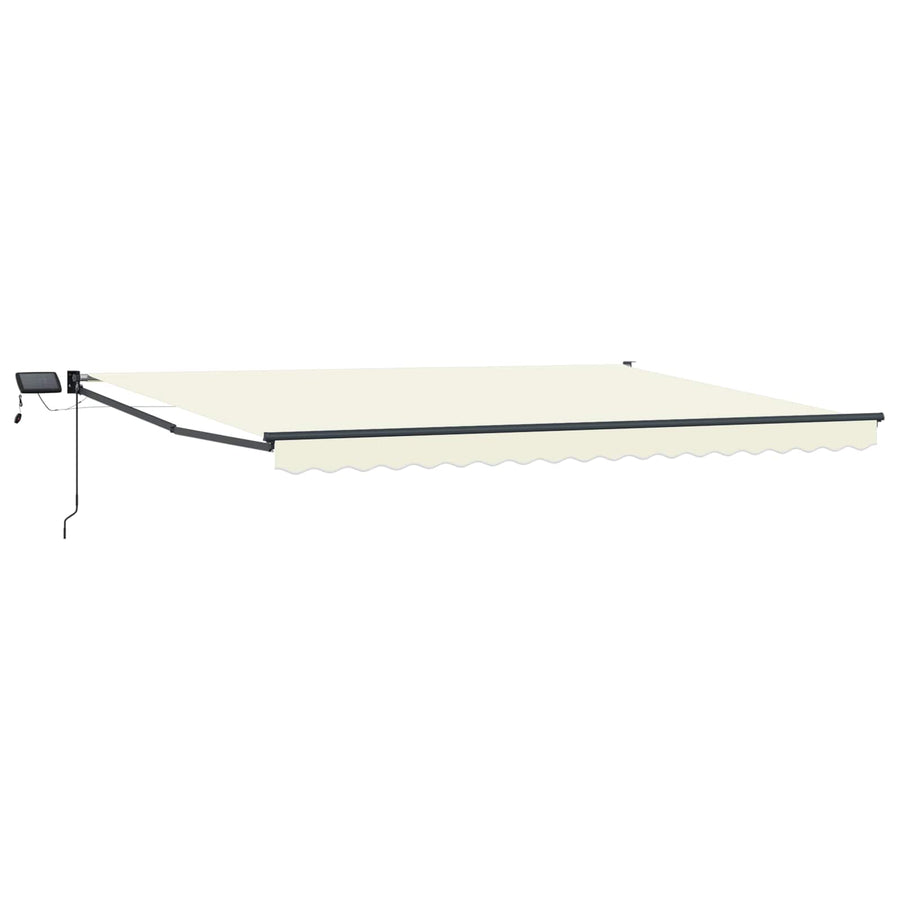 Handbediende luifel met LED's Crème 5 x 3 m