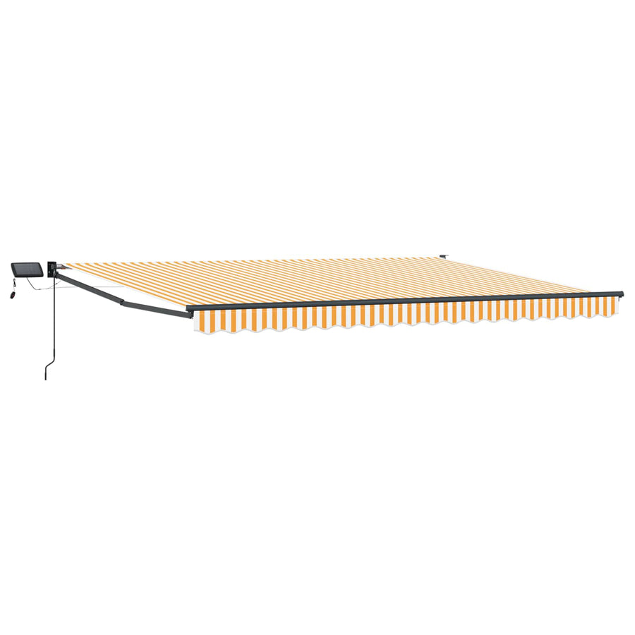Handbediende luifel met LED's Oranje en Wit 5 x 3 m