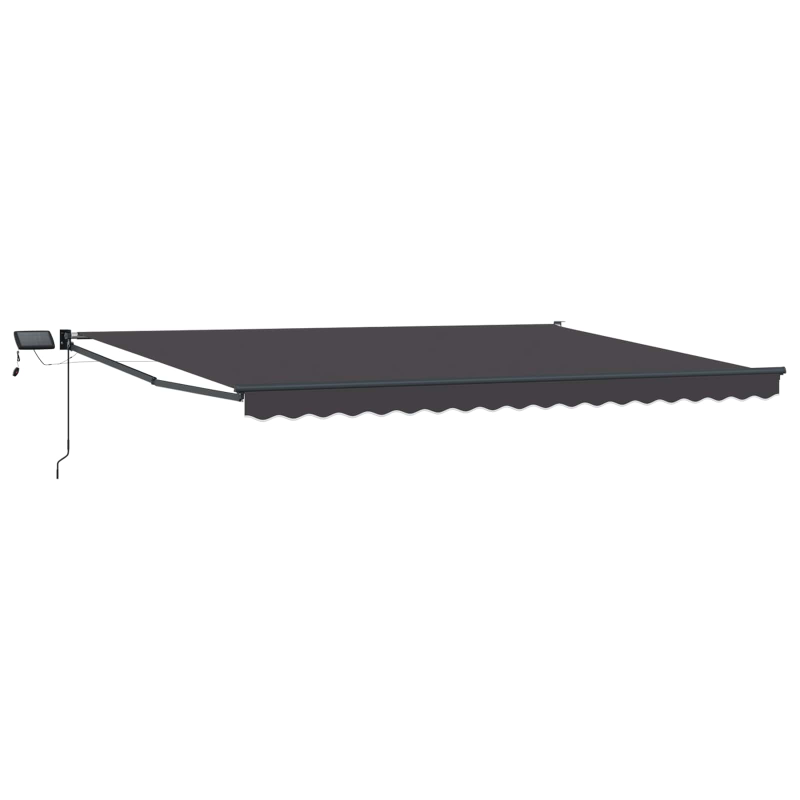 Handbediende luifel met LED's Antraciet 5 x 3 m
