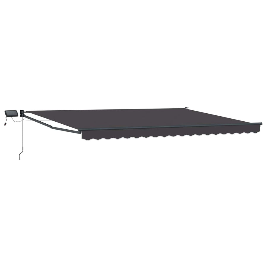 Handbediende luifel met LED's Antraciet 5 x 3 m