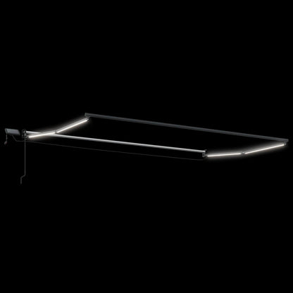 Handbediende luifel met LED's Antraciet 5 x 3 m