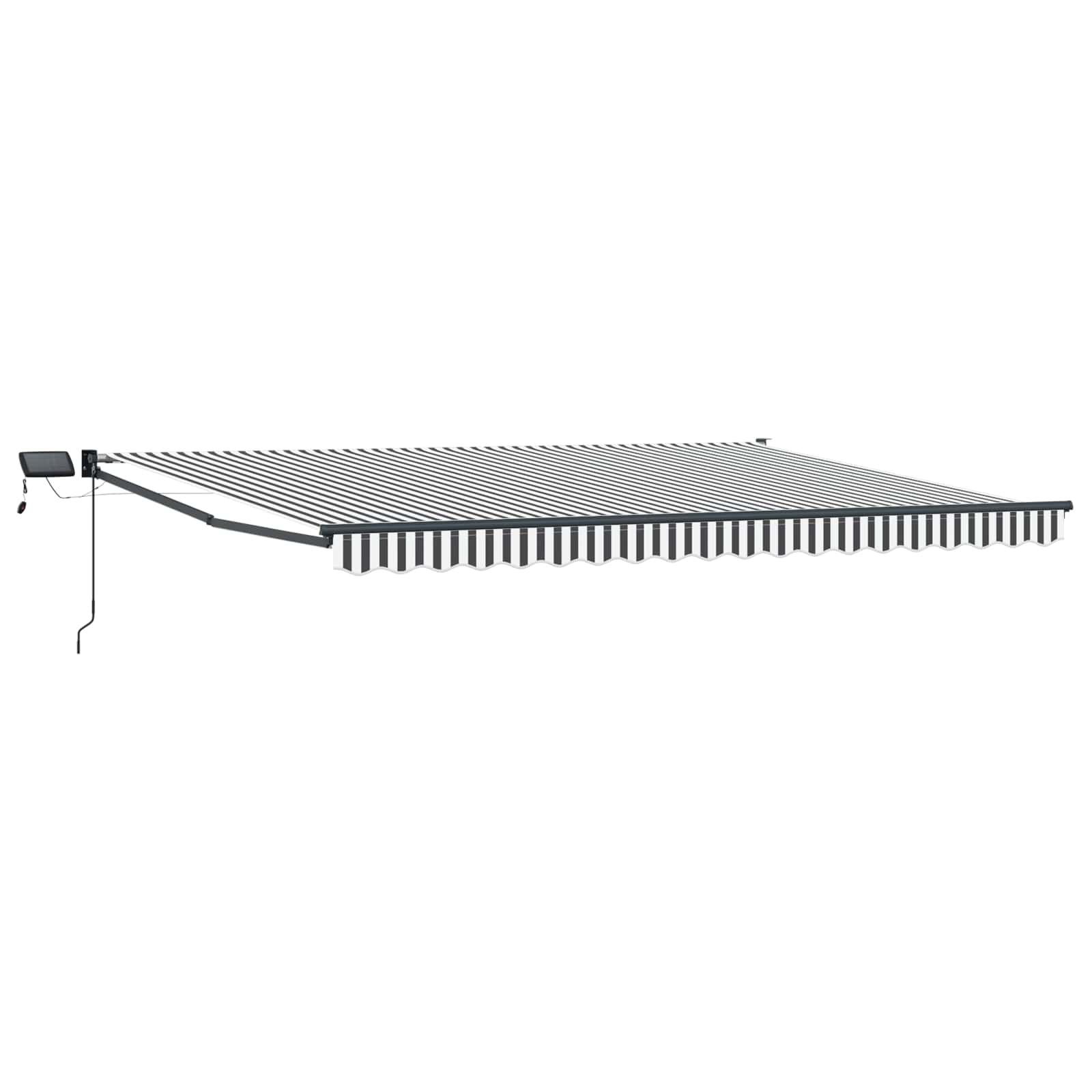 Handbediende luifel met LED's Antraciet en Wit 5 x 3 m