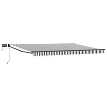 Handbediende luifel met LED's Antraciet en Wit 5 x 3 m