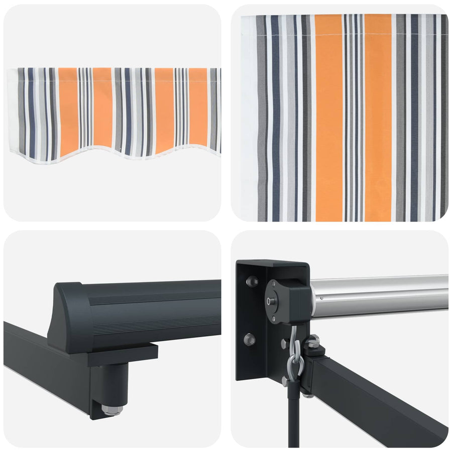 Handbediende luifel met LED's Blauw en Oranje 5 x 3 m