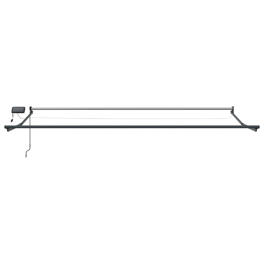 Handbediende luifel met LED's Geel en Grijs 5 x 3 m