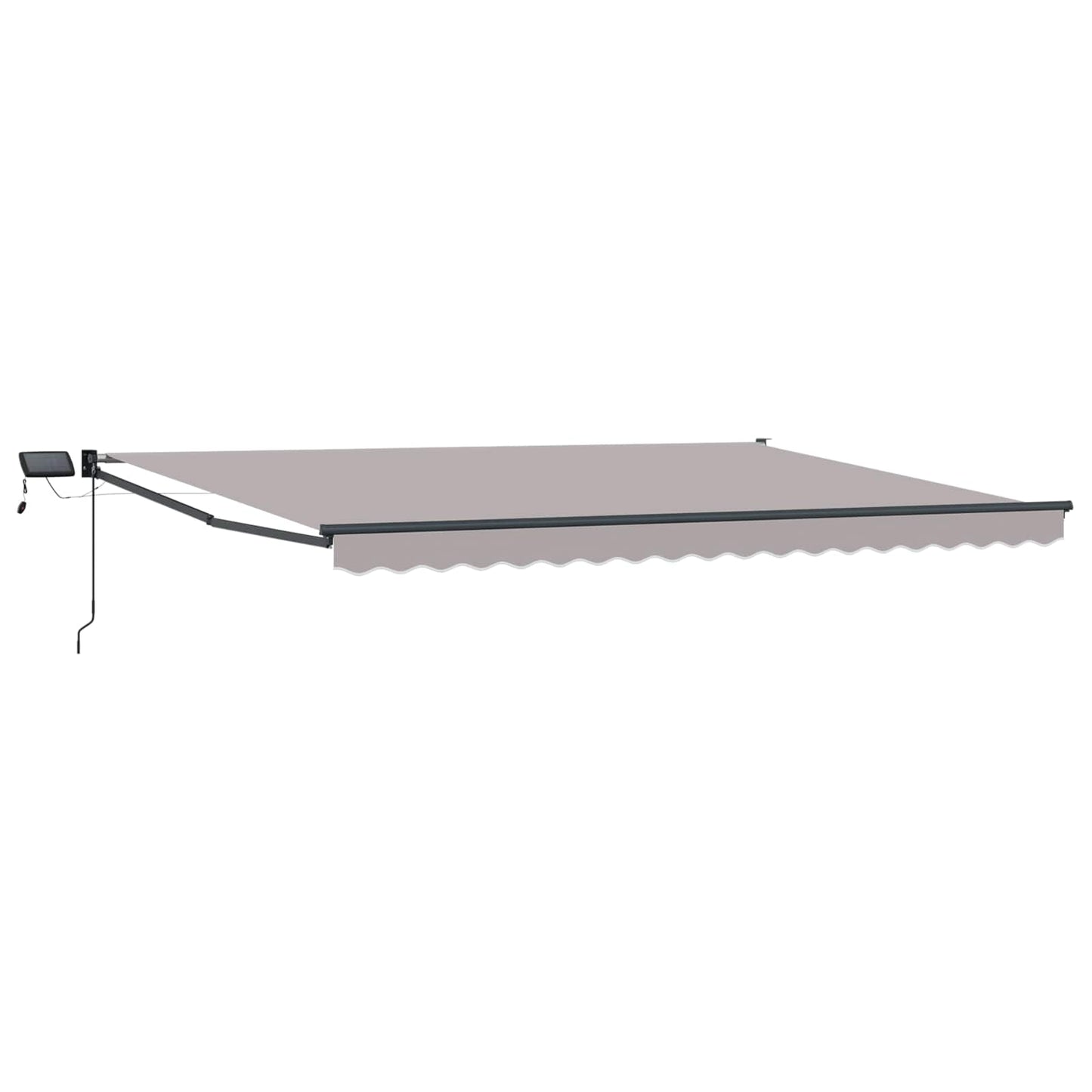 Handbediende luifel met LED's Lichtgrijs 5 x 3 m
