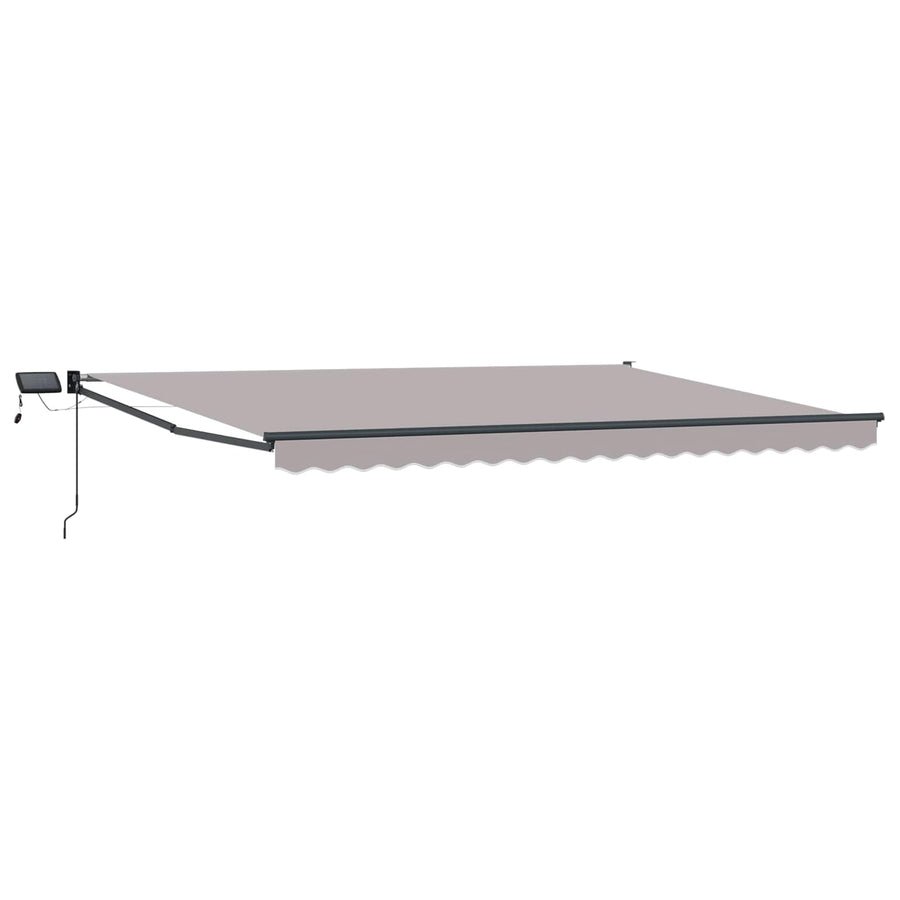 Handbediende luifel met LED's Lichtgrijs 5 x 3 m