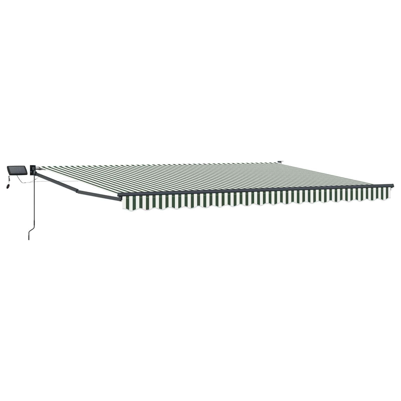 Handbediende luifel met LED's Groen, Wit, Anthraciet 5 x 3 m