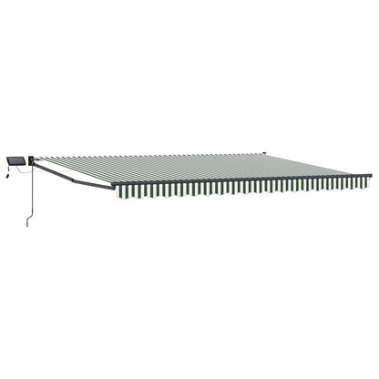 Handbediende luifel met LED's Groen, Wit, Anthraciet 5 x 3 m
