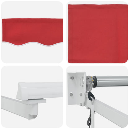 Elektrisch zonnescherm met Rood 3 x 2,5 m Aluminium