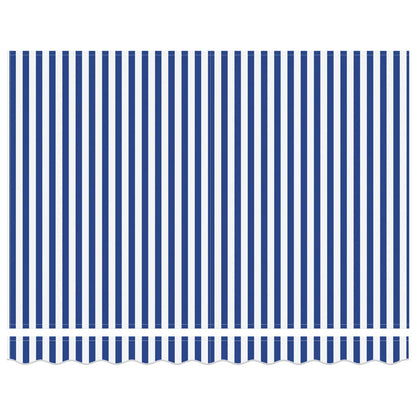 Elektrisch Uittrekbaar Zonnescherm Blauw en Wit 3,5 x 2,5 m