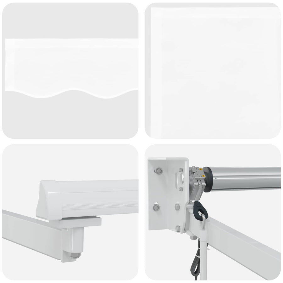 Elektrisch zonnescherm met Wit 3,5 x 2,5 m Aluminium