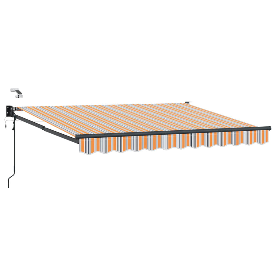 Elektrisch Uittrekbaar Zonnescherm Blauw en Oranje 3 x 2,5 m