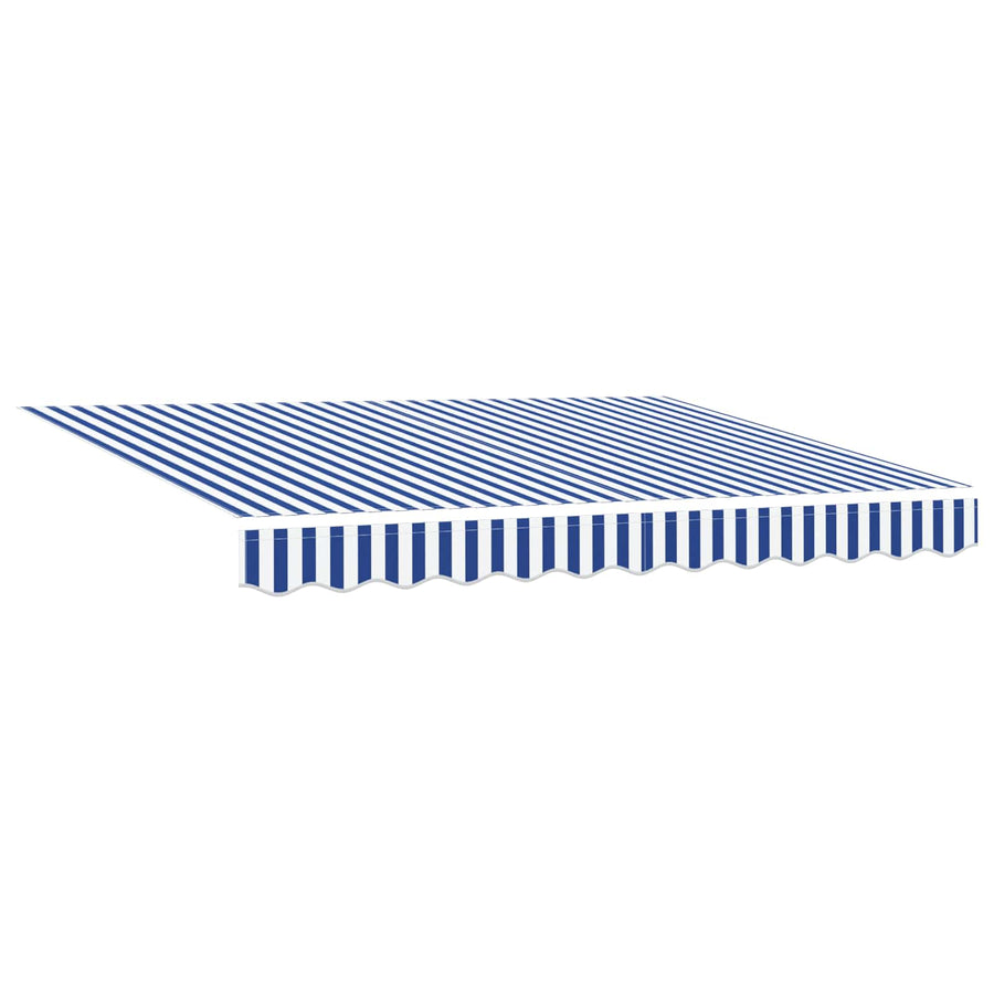 Elektrisch zonnescherm met Blauw en Wit 3,5 x 2,5 m Aluminium