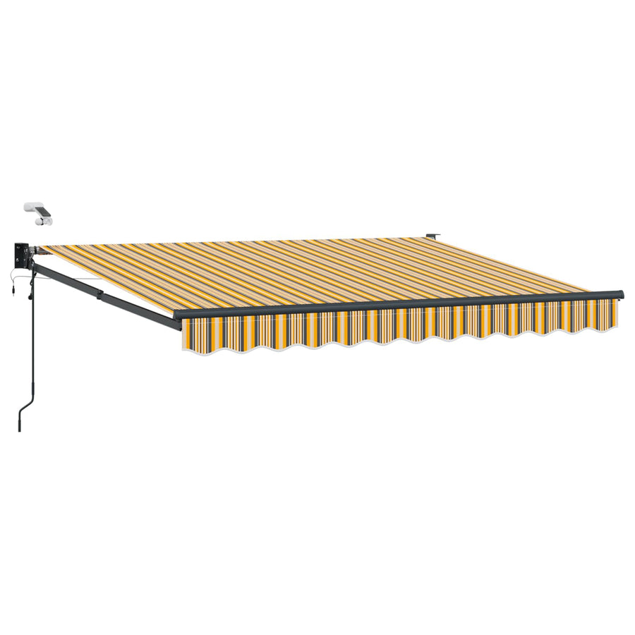 Elektrisch zonnescherm met Geel en Grijs 3,5 x 2,5 m Aluminium