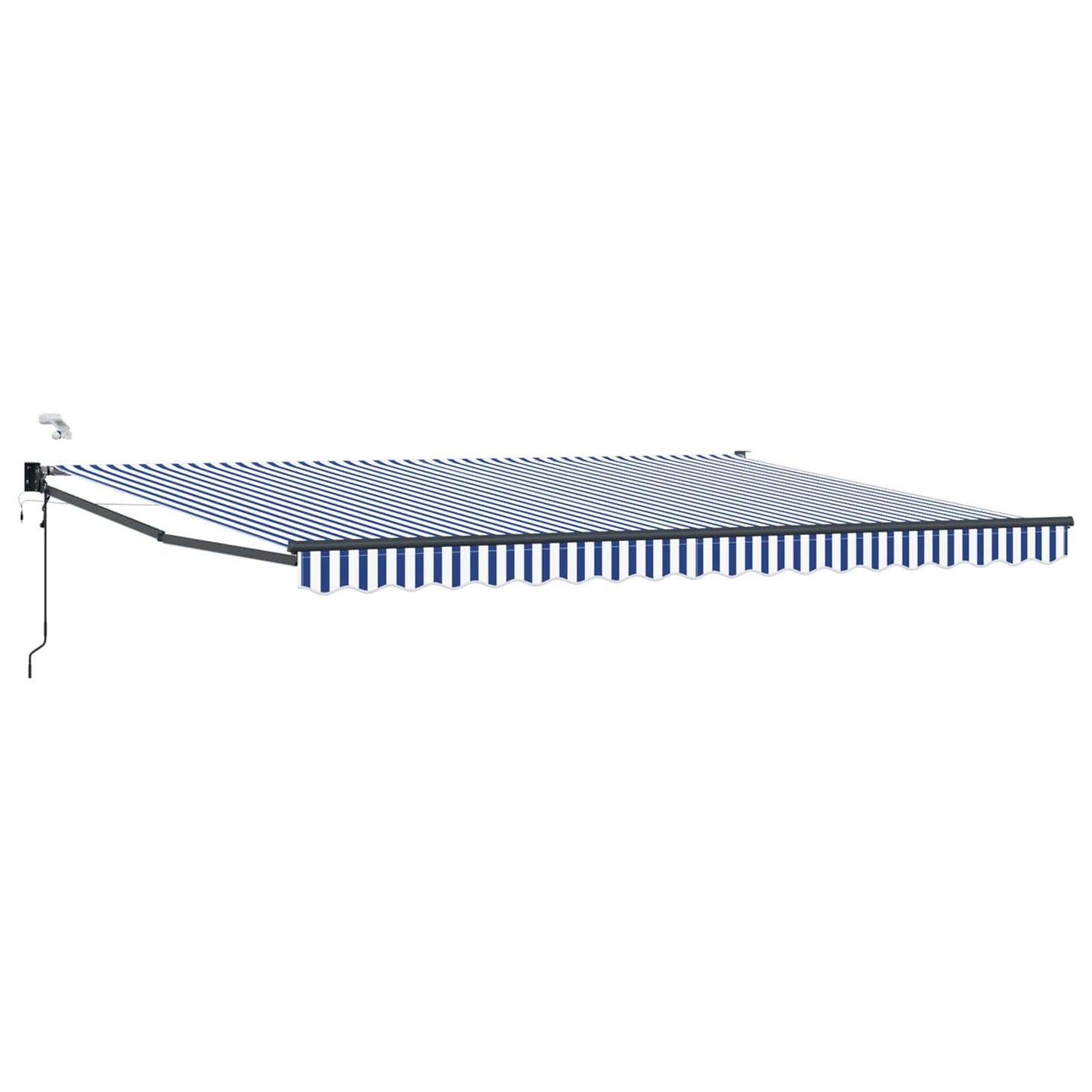 Elektrisch zonnescherm met Blauw en Wit 4,5 × 3 m Aluminium