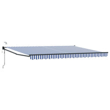 Elektrisch zonnescherm met Blauw en Wit 4,5 × 3 m Aluminium