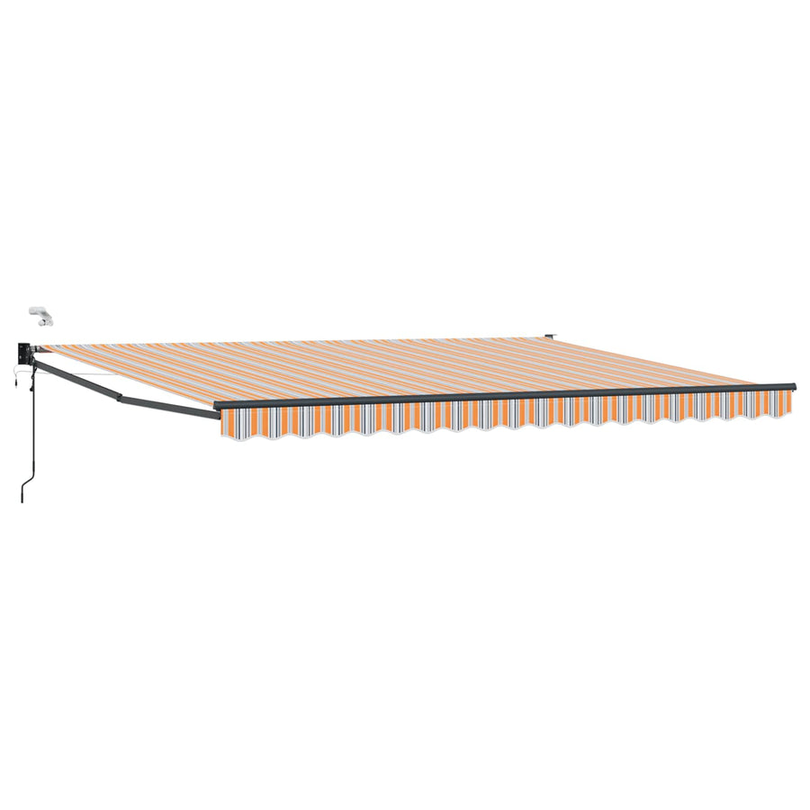 Elektrisch zonnescherm met Blauw en Oranje 4,5 × 3 m Aluminium