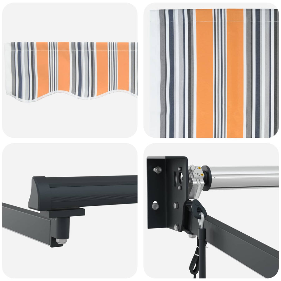 Elektrisch Uittrekbaar Zonnescherm Blauw en Oranje 5 x 3 m