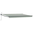 Electric Retractable Awning Green and White 5 x 3 m