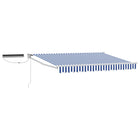 Electric Retractable Awning Blue and White 2.5 x 2 m