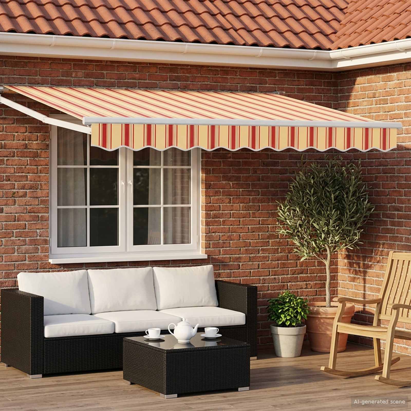 Elektrisch Uittrekbaar Zonnescherm Multikleur 3 x 2 m
