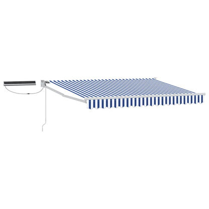 Elektrisch zonnescherm Blauw en Wit 3 x 2,5 m Aluminium