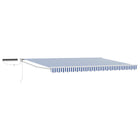 Electric Awning Blue and White 4.5 x 3 m Aluminium