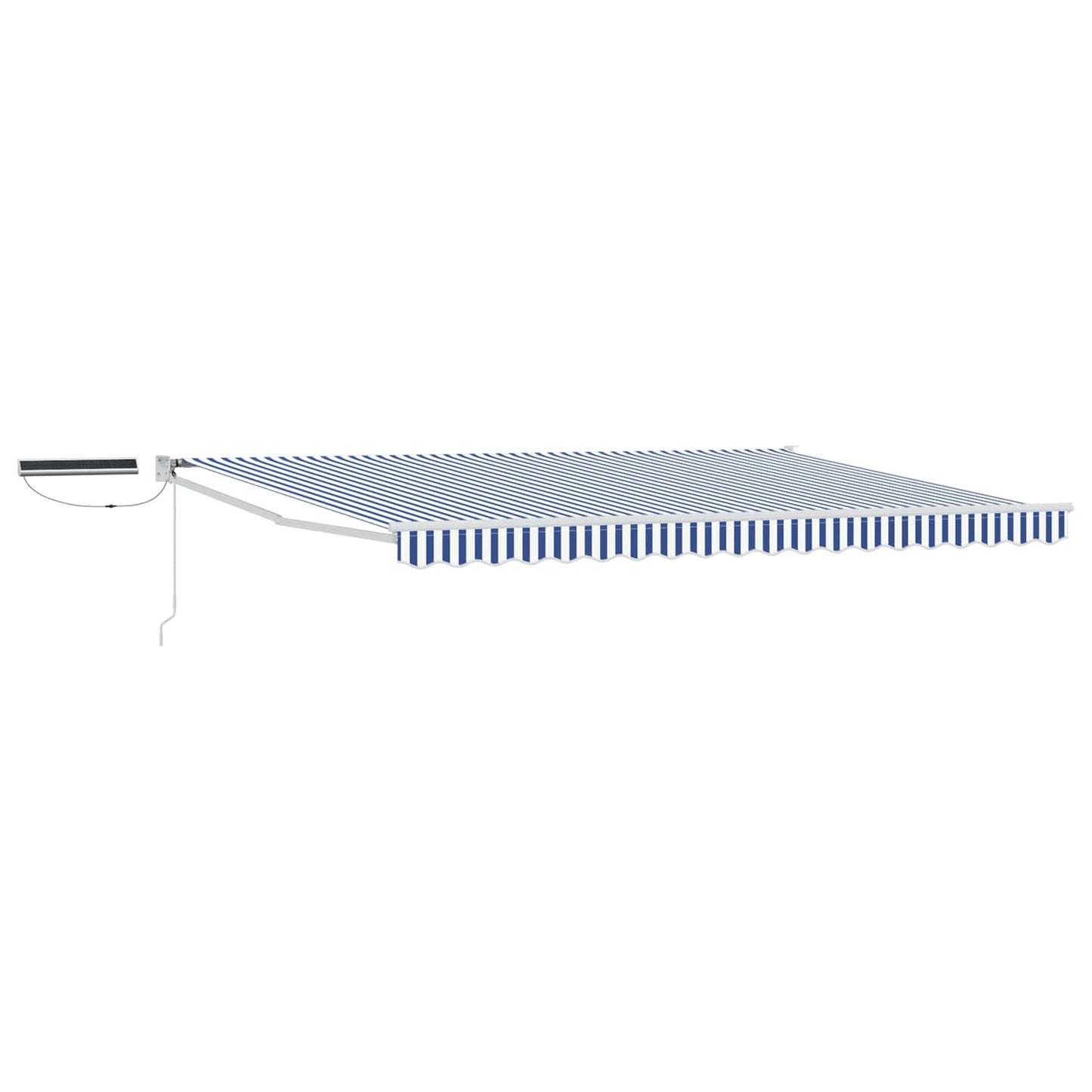 Elektrisch zonnescherm Blauw en Wit 4,5 × 3 m Aluminium