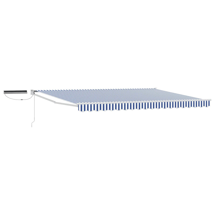 Elektrisch zonnescherm Blauw en Wit 4,5 × 3 m Aluminium