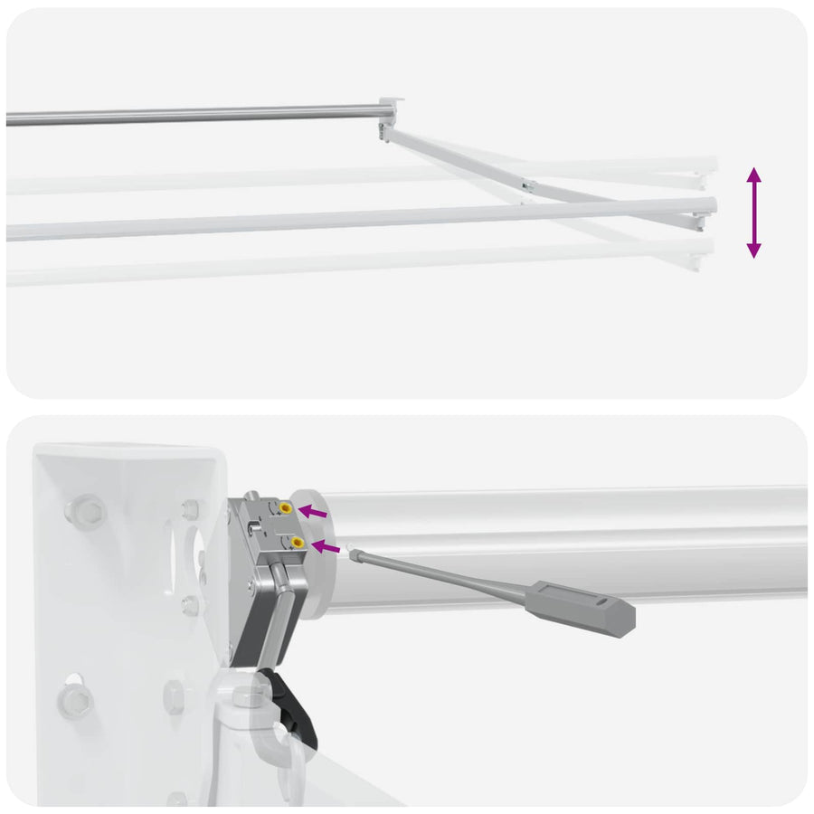 Elektrisch Uittrekbaar Zonnescherm Groen en Wit 5 x 3 m