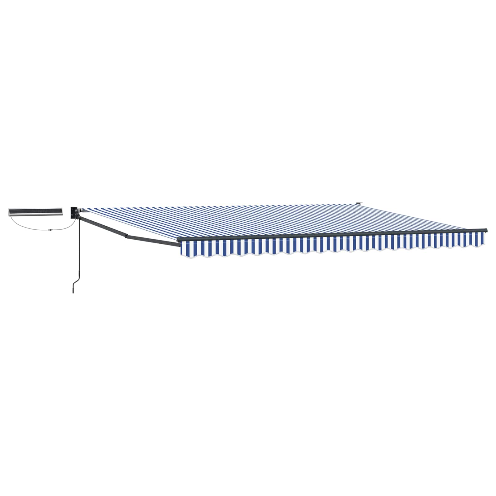 Elektrisch Uittrekbaar Zonnescherm Blauw en Wit 4 × 3 m