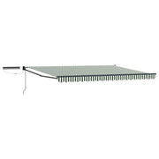 Electric Retractable Awning Green and White 4 x 3 m