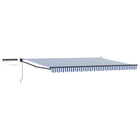 Electric Retractable Awning Blue and White 4.5 x 3 m